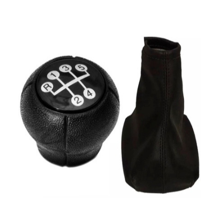 Kit Coifa De Cambio + Manopla Alavanca Cambio Vectra  97 A 2005 Bola Preta