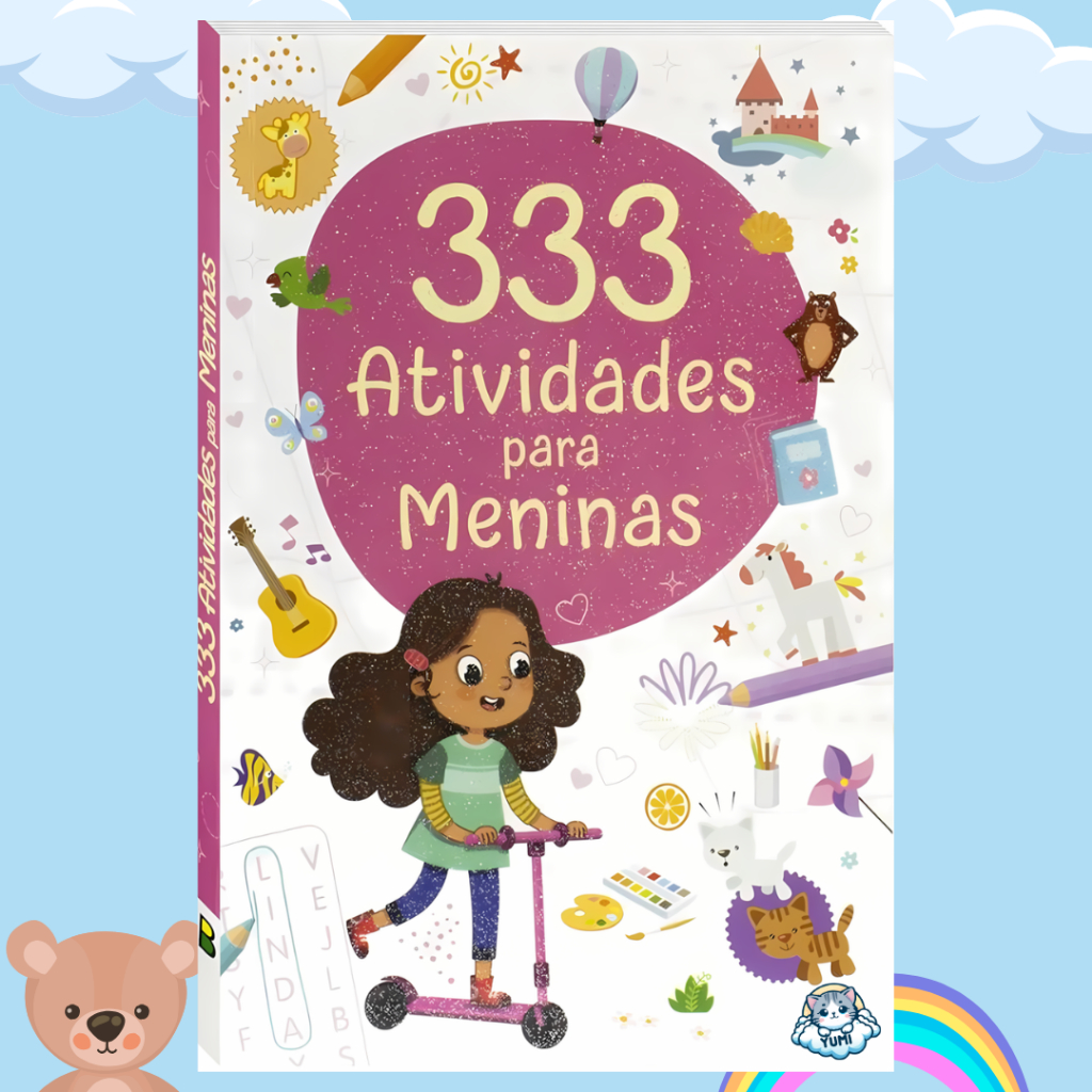 Livro Infantil 333 Atividades Para Meninas Livro Educativo, Atividades E Desafios Capa Rosa Glitter em Oferta na Shopee