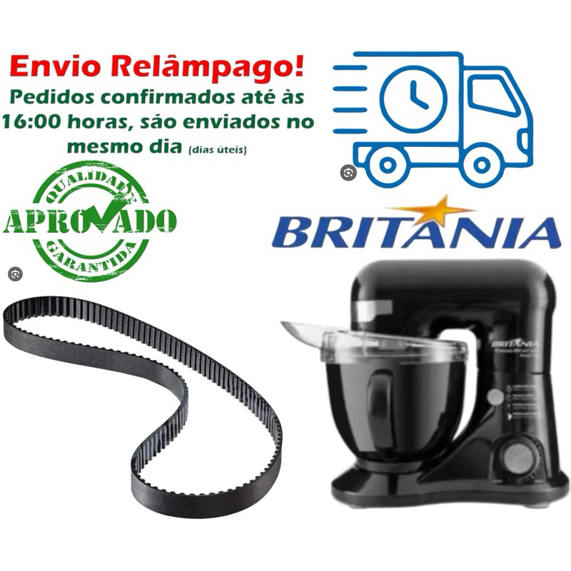 Imagem Correia batedeira Britânia Planetaria BBP 520/ BBP515/ PHP500/BBP250t/BBP760power