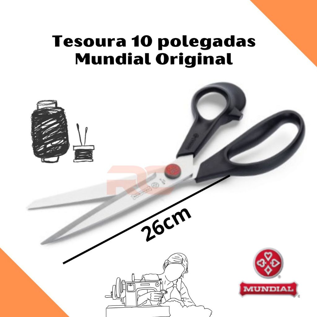 Tesoura de Costura reforçada Mundial Ponto Vermelho 10 polegadas (26cm) T-690N-C1-10