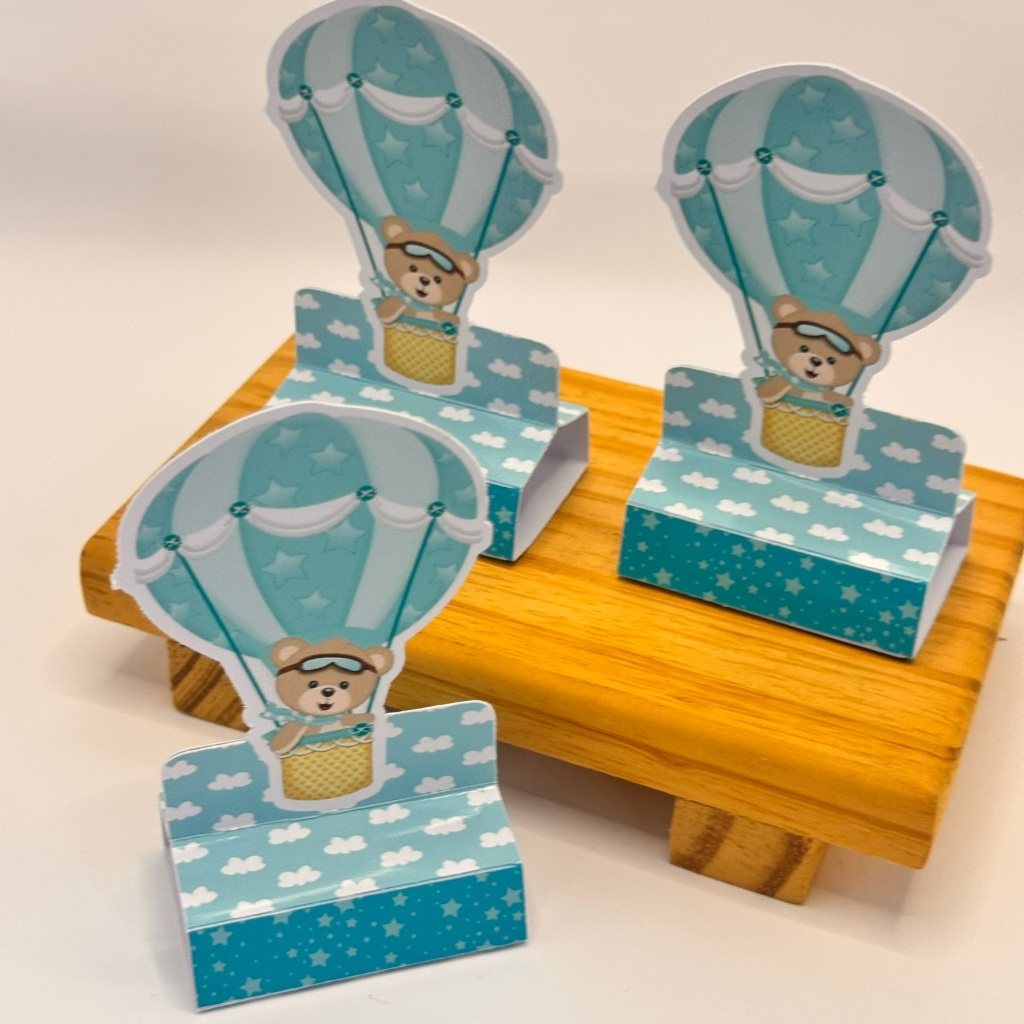 20 porta bis, lembrancinha de aniversário, porta doces, SEM NOME ursinho baloeiro PRONTA ENTREGA M