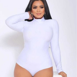 O MELHOR BODY FEMININO PLUS SIZE GOLA ALTA MANGA LONGA SEGUNDA PELE SUPLEX CONFORTAVEL em Oferta na Shopee