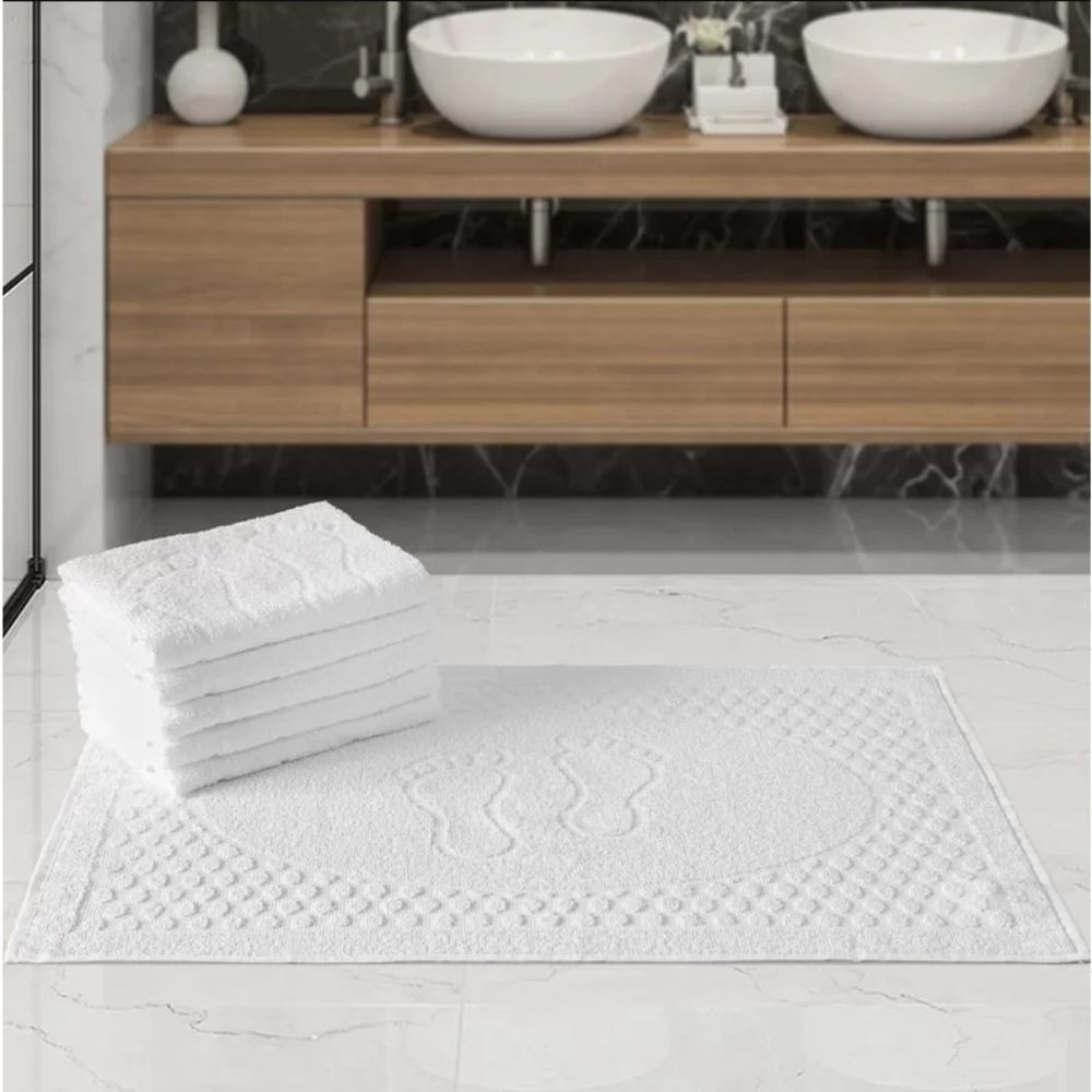 Kit Toalha de Piso Hotel Pousada Felpudas Motel 100% Algodão Ótima Absorção