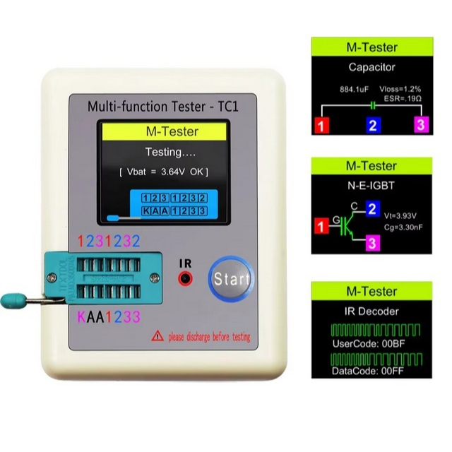 Multímetro Lcr Testador De Capacitor Indutor E Transistor TC1 T7
