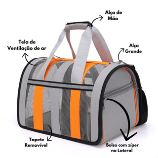 Bolsa Mala De Transporte Tiracolo Pet Tamanho M e G Até 8kg Cães e Gatos cabine avião