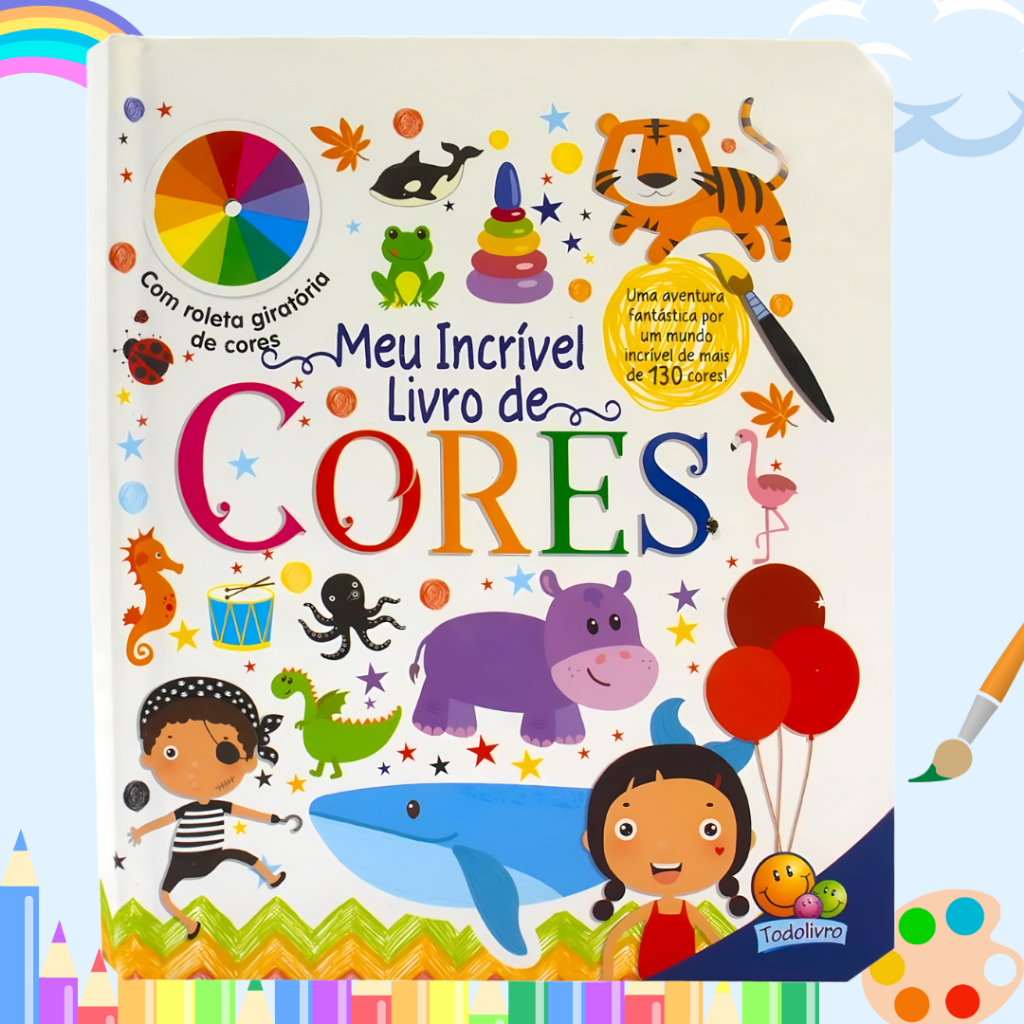 Livro Infantil Bebê Minhas Primeiras Palavras Cores Interativo Capa Dura Premium em Oferta na Shopee