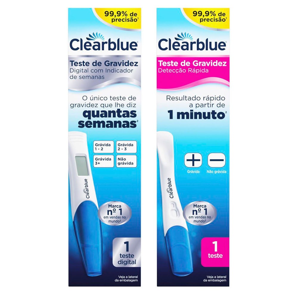 Kit Teste de Gravidez Clearblue Digital com Indicador de Semanas e Teste de Gravidez Detecção Rápida em Oferta na Shopee