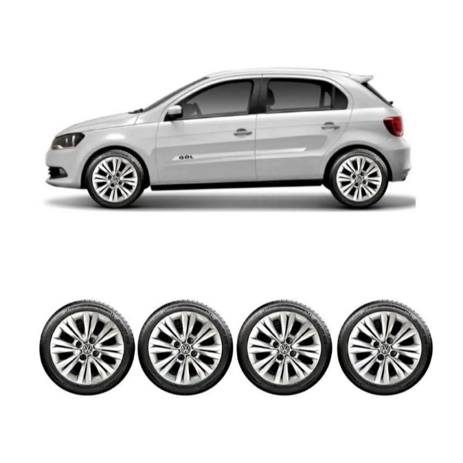 Jogo 4 calotas Gol Voyage Saveiro G3 ao G8 Aro 15