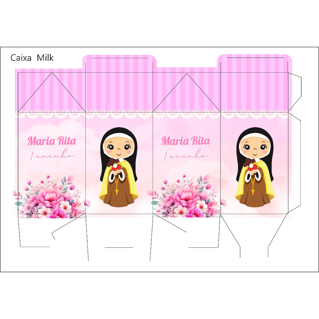 Kit Pegue Monte Personalizados Santa Terezinha 20 a 60 Caixinhas Lembrancinhas de Aniversário
