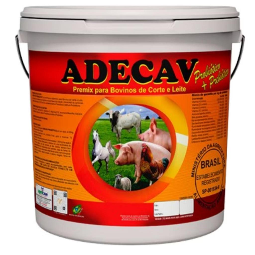 Adecav Probiotico - Ade + B12 + Calcio E Probiótico - Para Bovinos de Corte e Leite - 5 KG