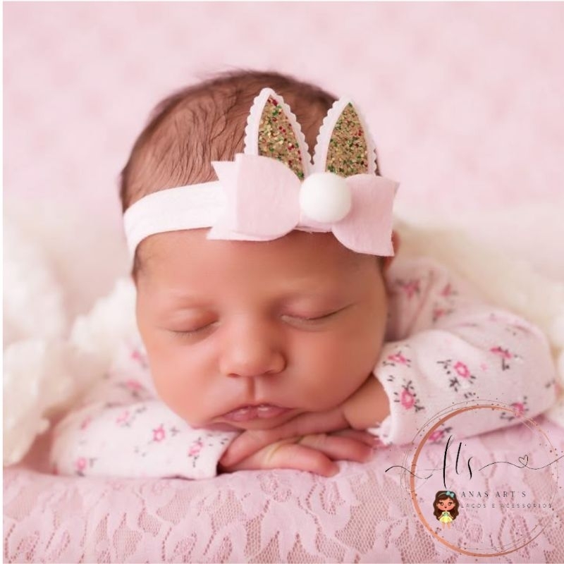 Faixinha coelhinha de Bebê/páscoa/tiara de bebe