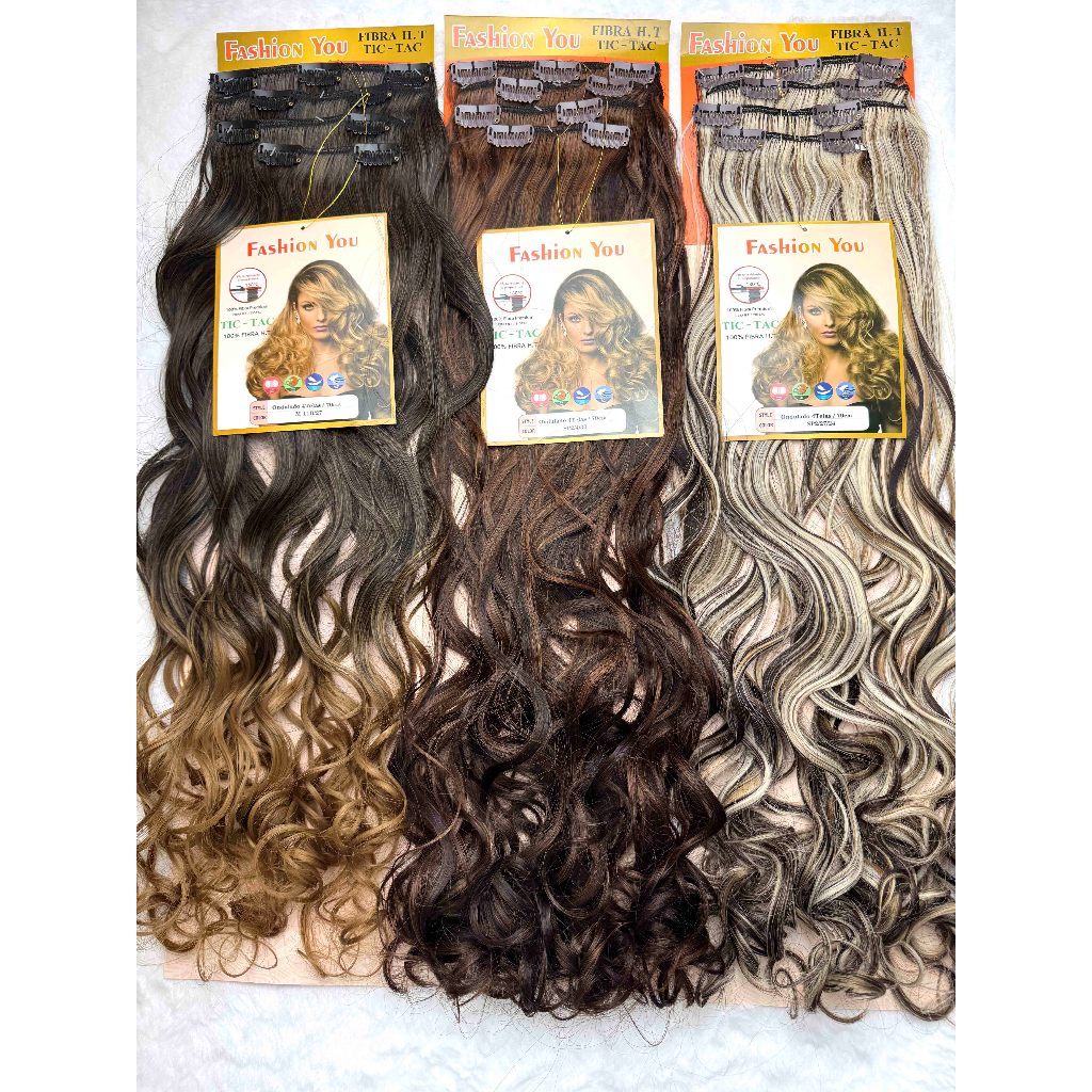 Cabelo Orgânico Tic Tac Liso Ondulado 4 Telas 70cm 150G fio sem brilho e aceita chapinha Fashion you