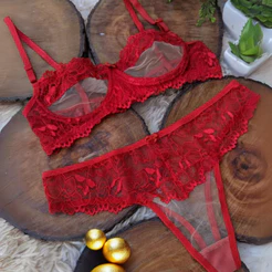 Conjunto De Lingerie Sem Bojo Com Transparência Langerie Calcinha Fio Dental Soutien Sutiã