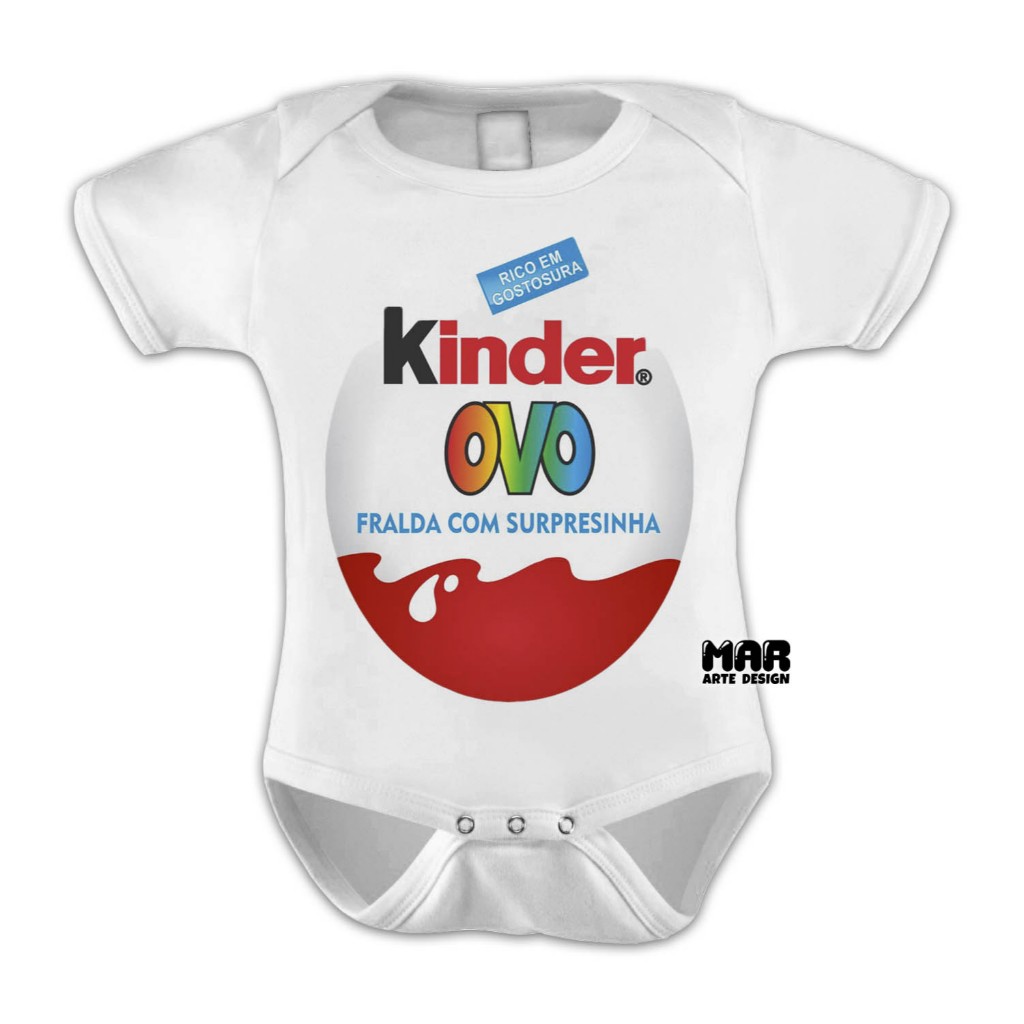 Body infantil Kinder Ovo - Fralda com surpresinha em Oferta na Shopee
