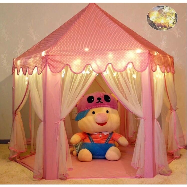 Imagem Barraca Infantil Tenda Cabana Castelo Princesas+luzes Led+promoçao