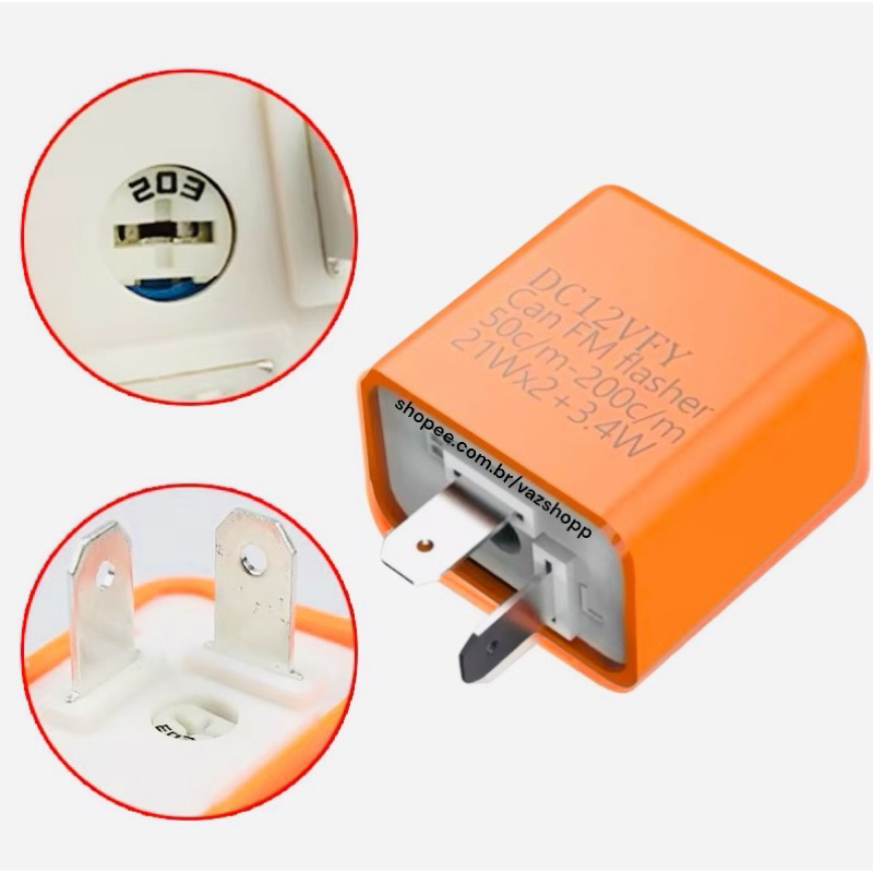 Rele de Seta Pisca Led 12v com Regulador 2 Pinos Universal Motos em Oferta na Shopee