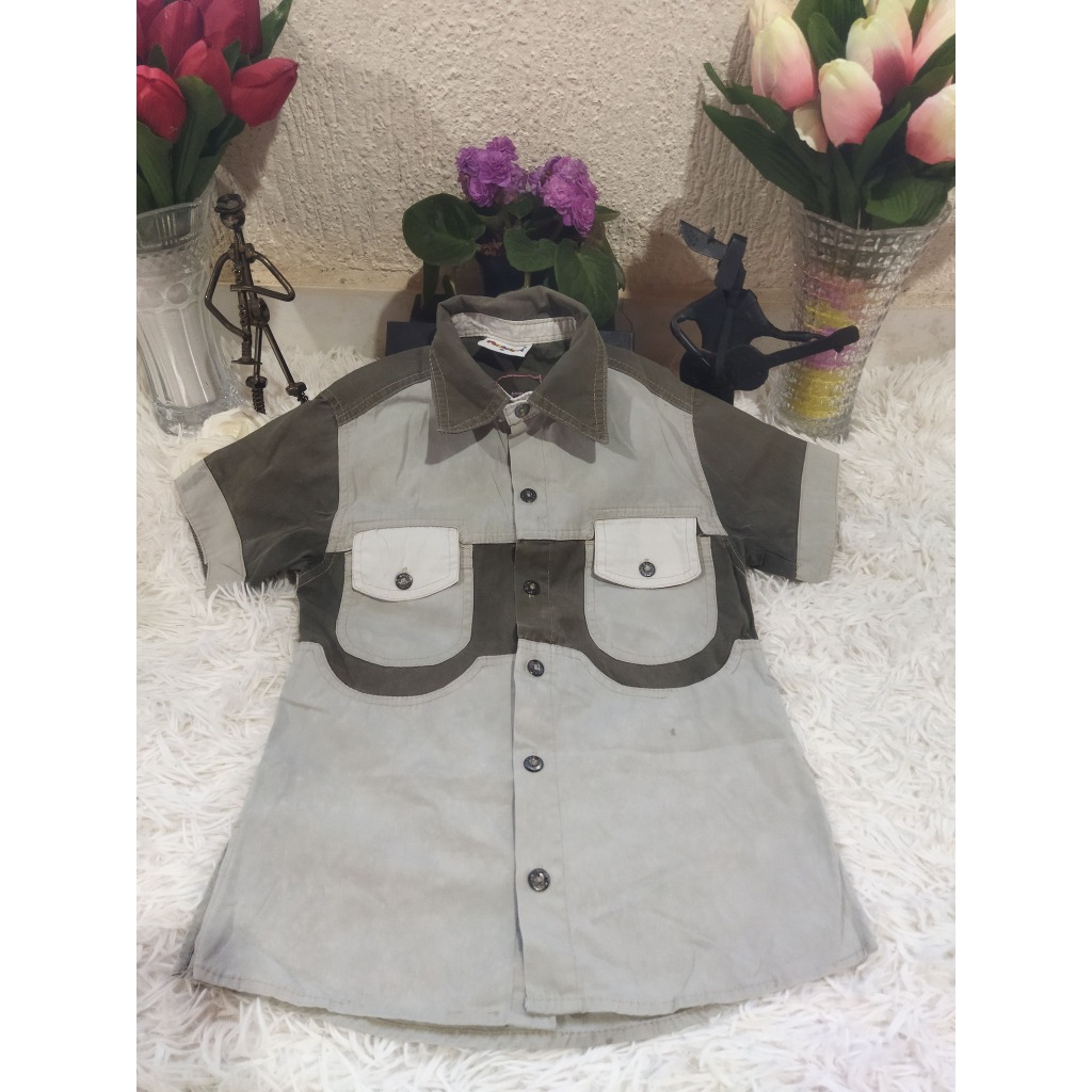 Camisa Infantil Masculina, Modelo Manga Curta, Tam: 6, Marca: Bauerbauer