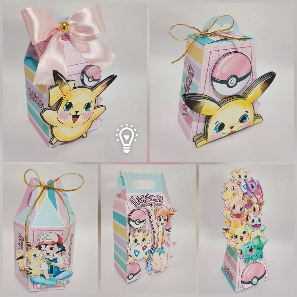 Kit festa Pokemon PEGUE E MONTE, Personalizados, lembrancinhas, Caixinha/festa infantil.