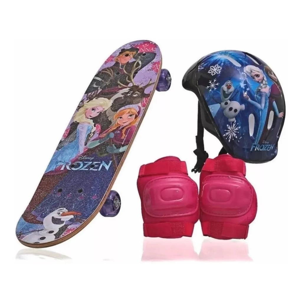 Skate Infantil Frozen + Capacete + Joalheira + Envio Rápido