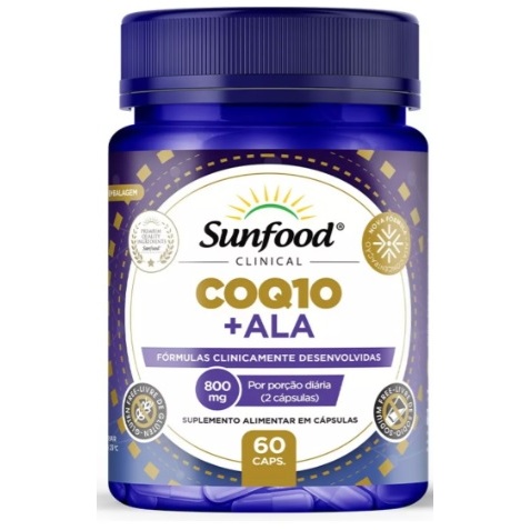 COQ 10 Coenzima q10 Ala Ácido Alfa Lipóico 800mg 60Cápsulas Sunfood
