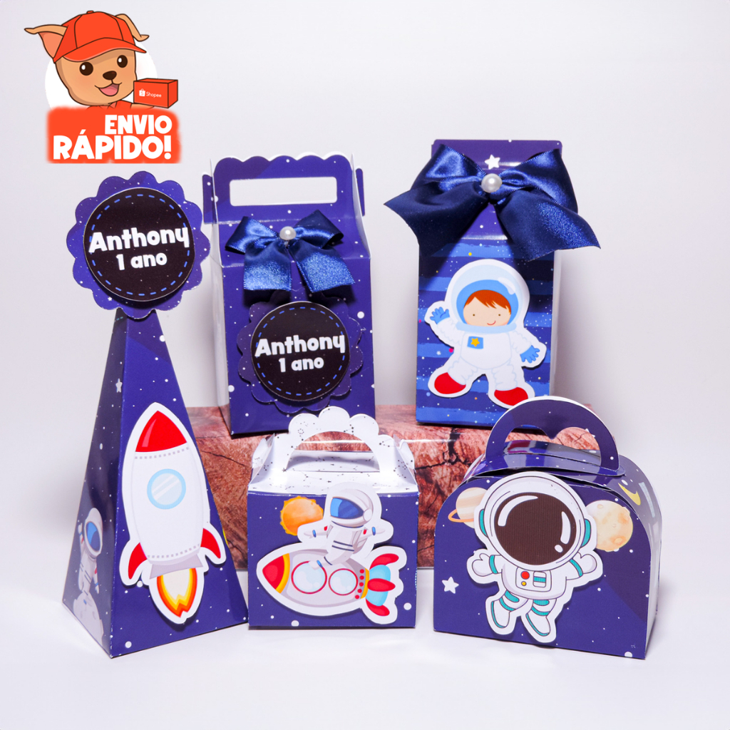 Kit Festa Astronauta, Caixinhas Personalizada Tema Astronauta, Lembrancinhas, Decoração infantil