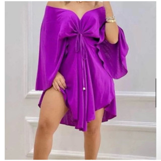 Vestido Curto Chemise Feminino Bata Kafta Soltinho Amarração Pontudo Morcego Viscolinho Promoção Envio Rapido em Oferta na Shopee