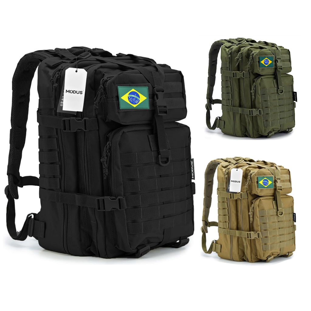 Mochila Militar 50 Litros Tática Impermeável Reforçado Pronta pra Churrasco de Selva com Bordada