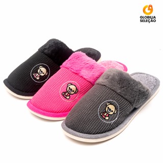 Pantufa Chinelo De Casa Feminina Menina Pelúcia Confortável Inverno TX3227UR em Oferta na Shopee