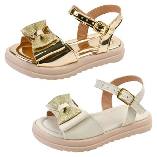 Kit 2 Pares Sandália Infantil Menina Feminina Laço Brilho Espelhado Gliter Tratorada em Oferta na Shopee