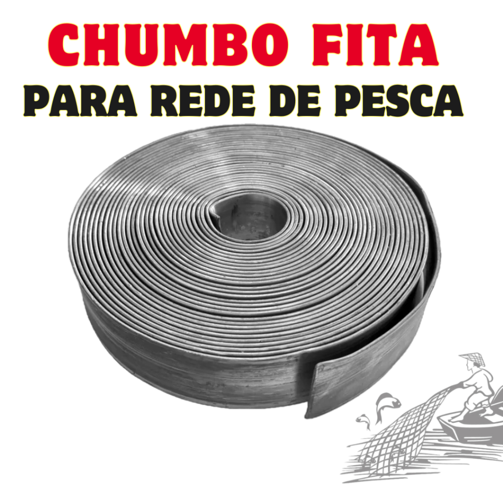 Chumbo Fita Tarrafa Rede Pesca kit com 5 kgs