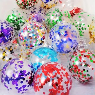  Balão Decorativo Látex N.12 Balão Confete Balões Transparente Bexiga Decor Festa Aniversário