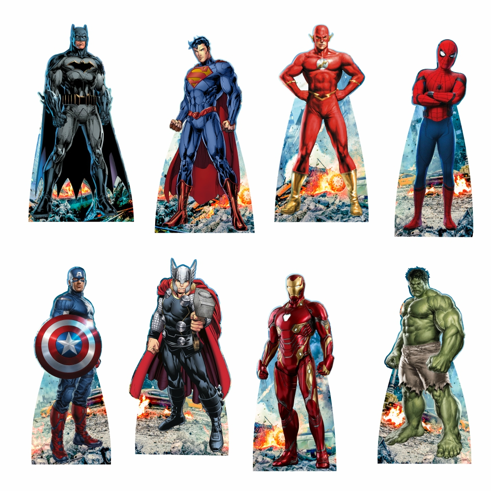 Super Heróis kit com 8 totens de 20cm Decoração De Festa Temática infantil em Oferta na Shopee