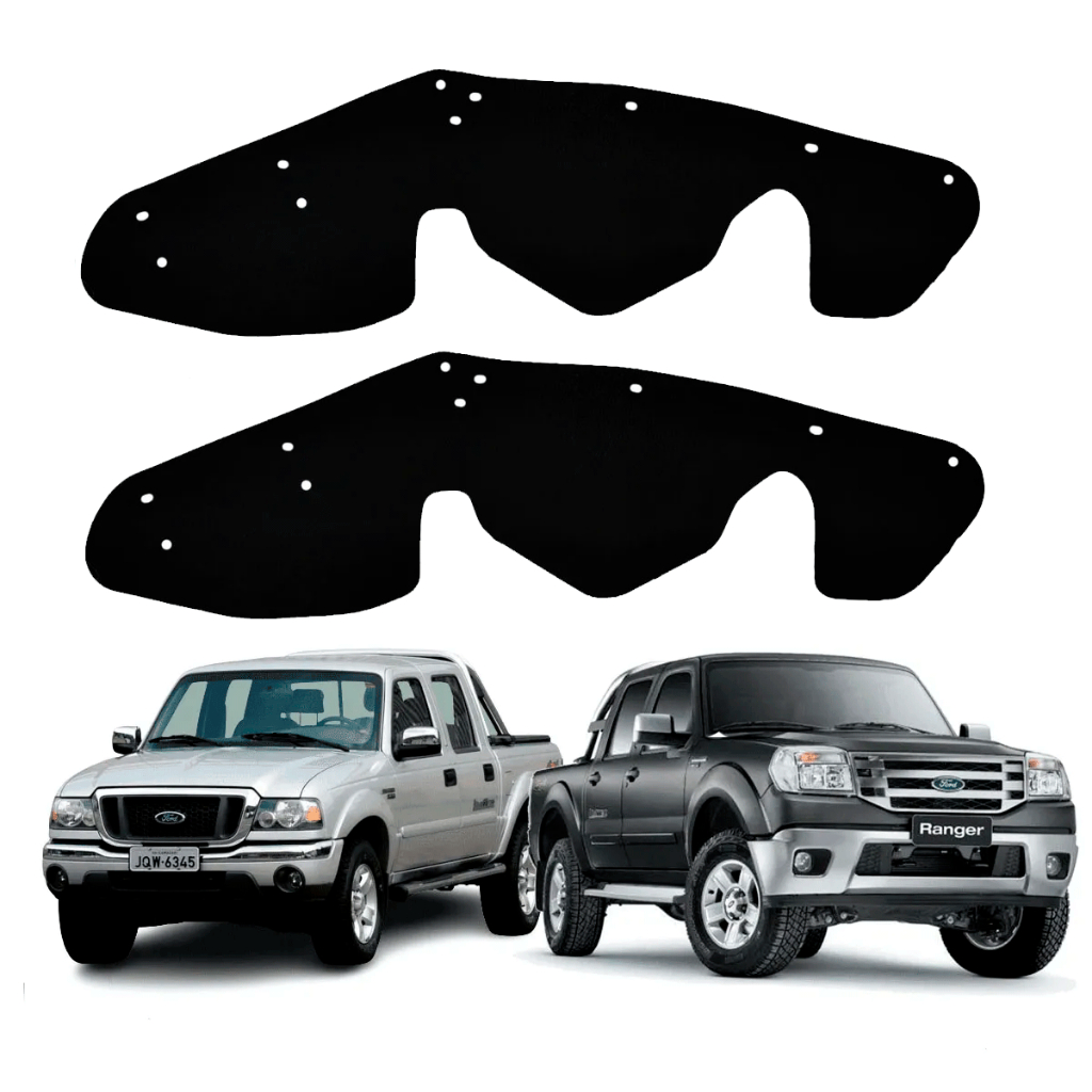 Proteção Guarda Pó Vedador Guarnição Caixa de Rodas Para-lama Ford Ranger 2006  -  2012 +  Presilhas