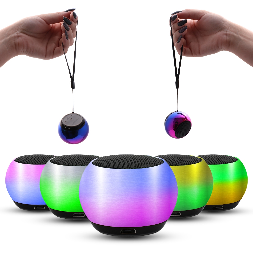 Caixa De Som Bluetooth Metal Chroma Colorida Alta Portátil Com Alça Resistente Cartão SSD Base Emborrachada