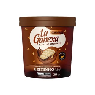 Pasta de Amendoim La Ganexa Leitinho Black Com Whey Protein 100% Natural Sem Glúten Sem Açúcar 1kg