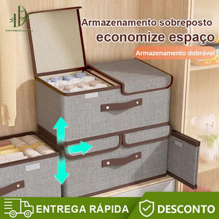 Caixa Organizador Dobrável Retrátil De Tecido TNT Roupa Objetos Brinquedos Cosmético Bom Presente - ALINA