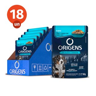 Kit CAIXA FECHADA 18 Sachê Origens Cães Filhotes Sabor Carne e Frango com Batata-Doce Premium Especial 85g Adimax em Oferta na Shopee