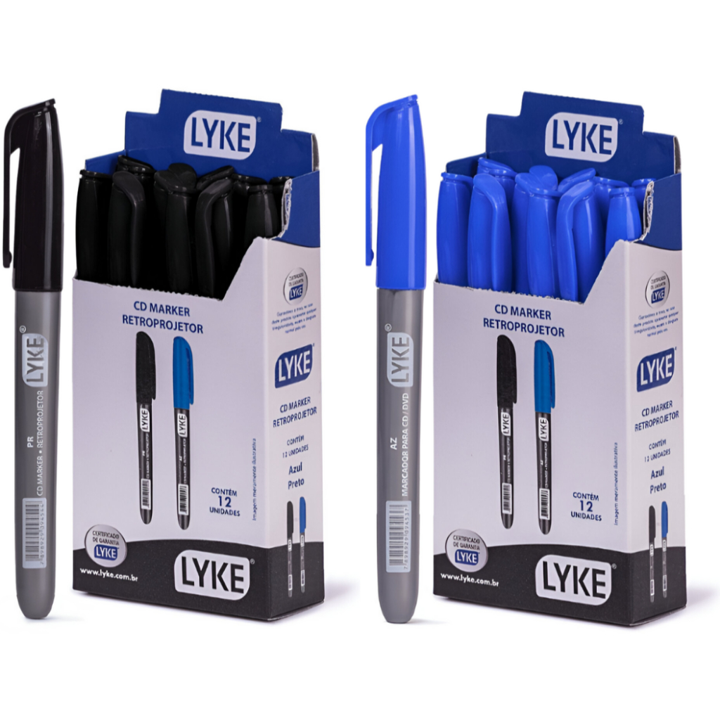 Kit 12 Canetinhas Caneta Marcador Retroprojetor Permanente em Oferta na Shopee