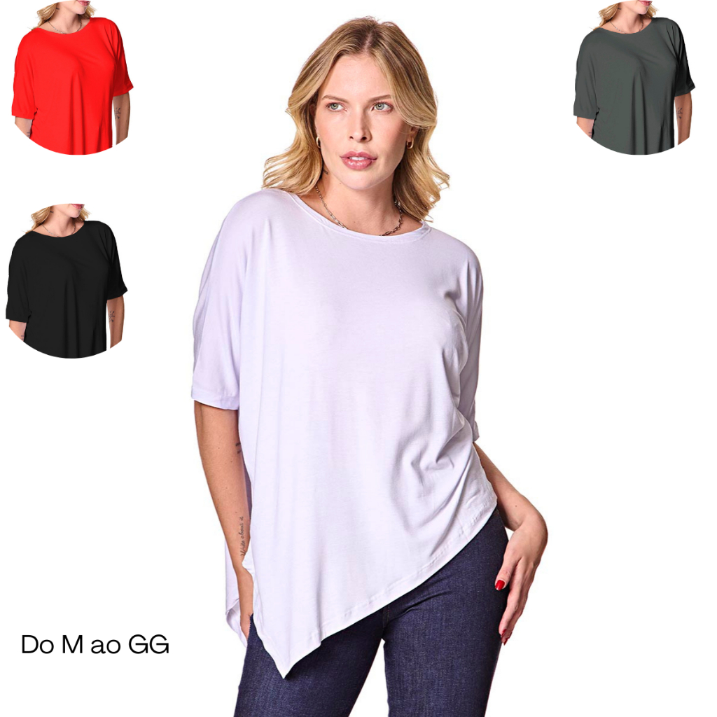 Blusa Feminina Assimétrica Amarrar Viscose Estilo Elegante em Oferta na Shopee