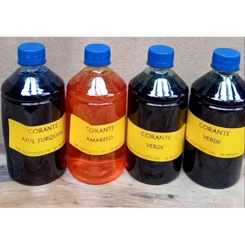 CORANTE 500ML PARA SABÃO LÍQUIDO, DETERGENTE, DESINFETANTE, DIFUSORES, AROMATIZADORES, ÁLCOOL PERFUMADO QP1
