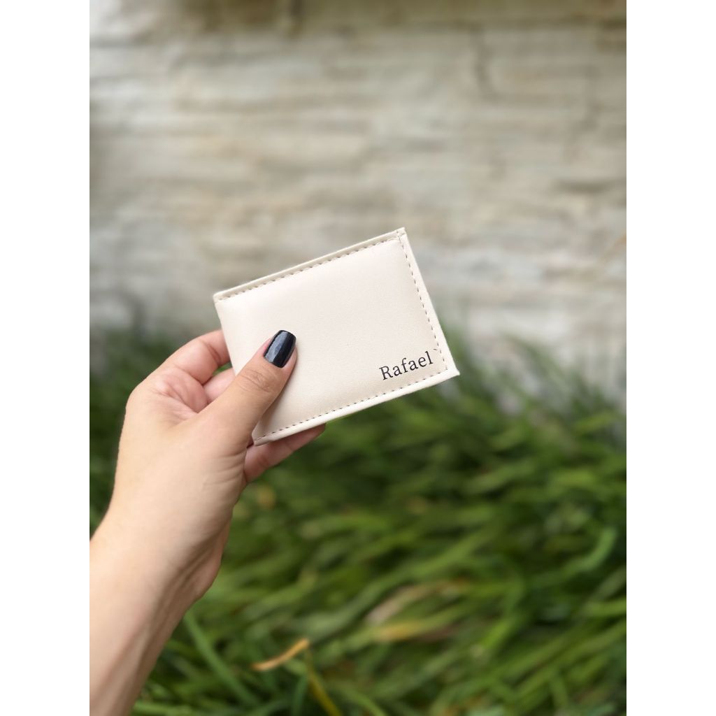 Kit 10 Unidades Carteira Masculina MINI Slim Pequena E Compacta Personalizada Com Nome Ou Iniciais