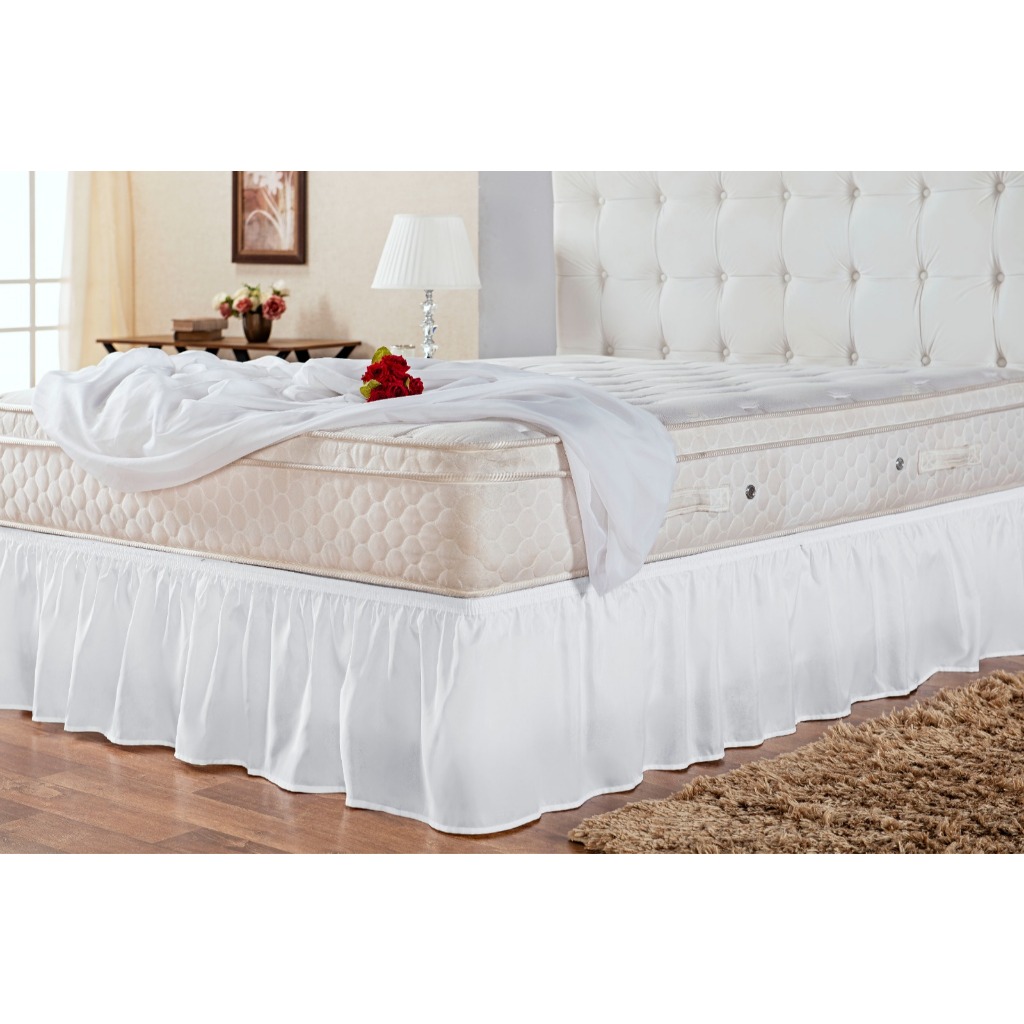 Saia Para Colchão Box Queen Size - Branca Com Elástico