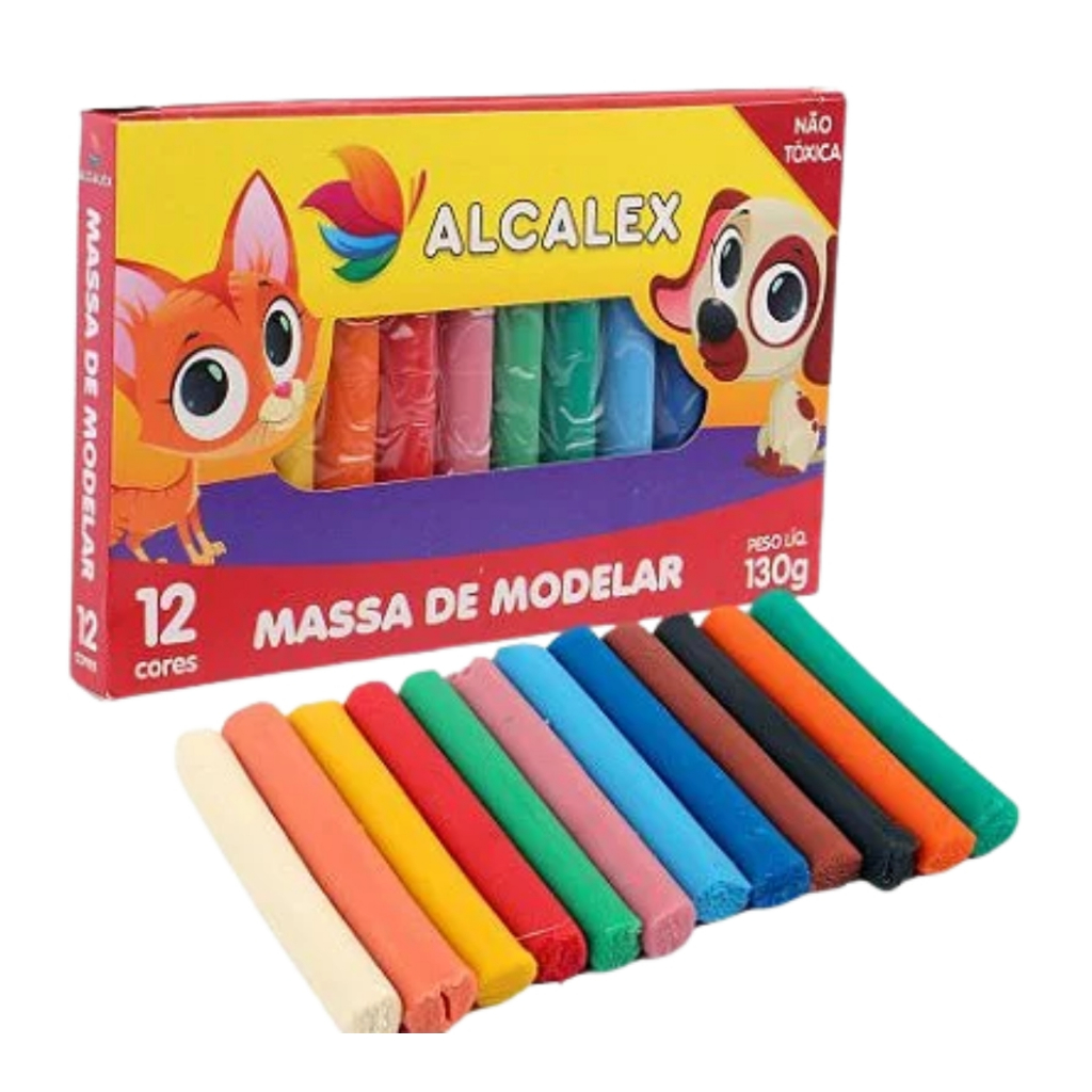 Kit Massinha De Modelar com 12 Cores 130g Massabel Massinha, de, Modelar