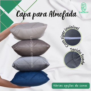 Kit 2 Capas de Almofadas Decorativas 45x45 - Lisas Tecido Suede Liso Sala Sofá Zíper Elegante