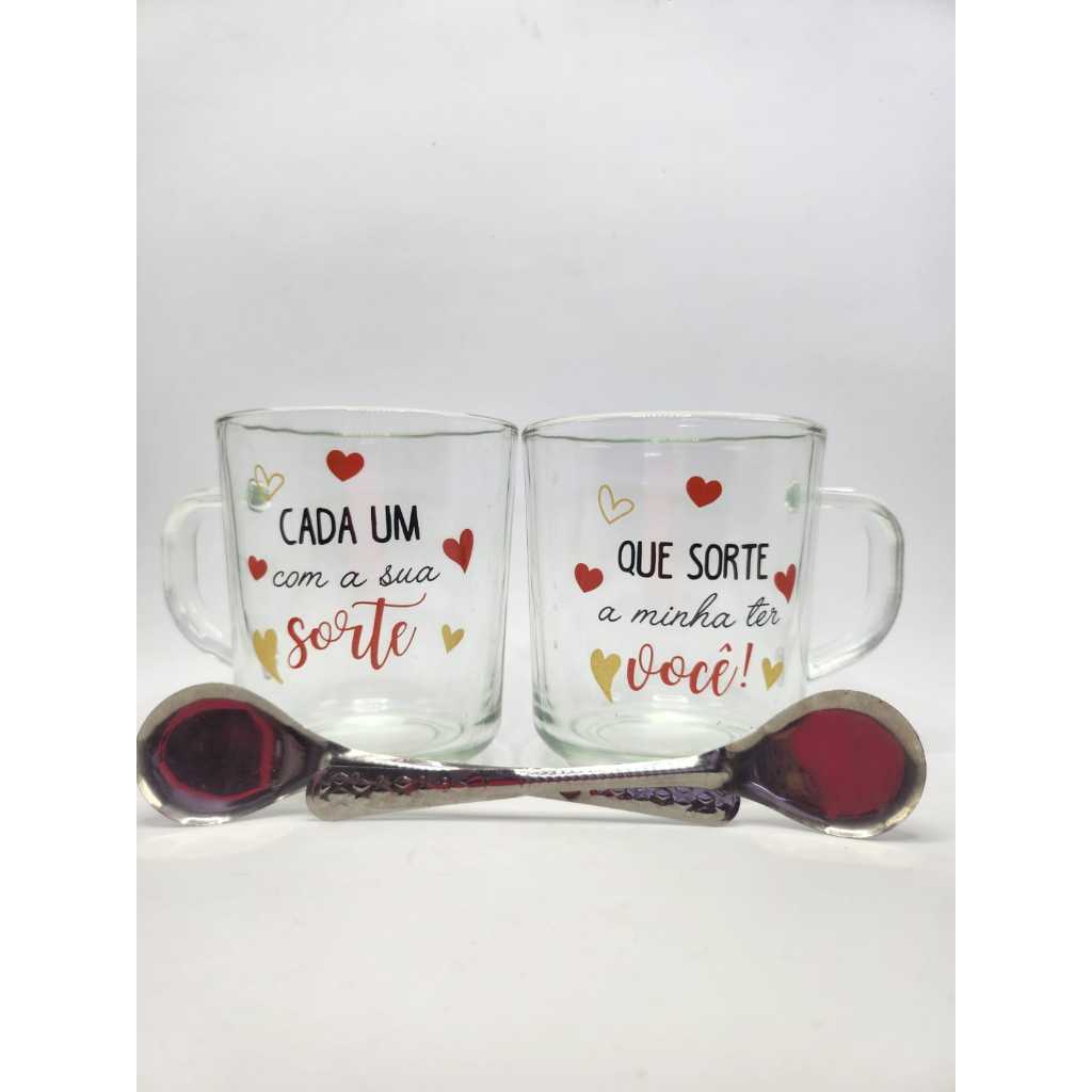 KIT CANECA E COLHER NAMORADO AMOR PASCOA CASAMENTO MAE