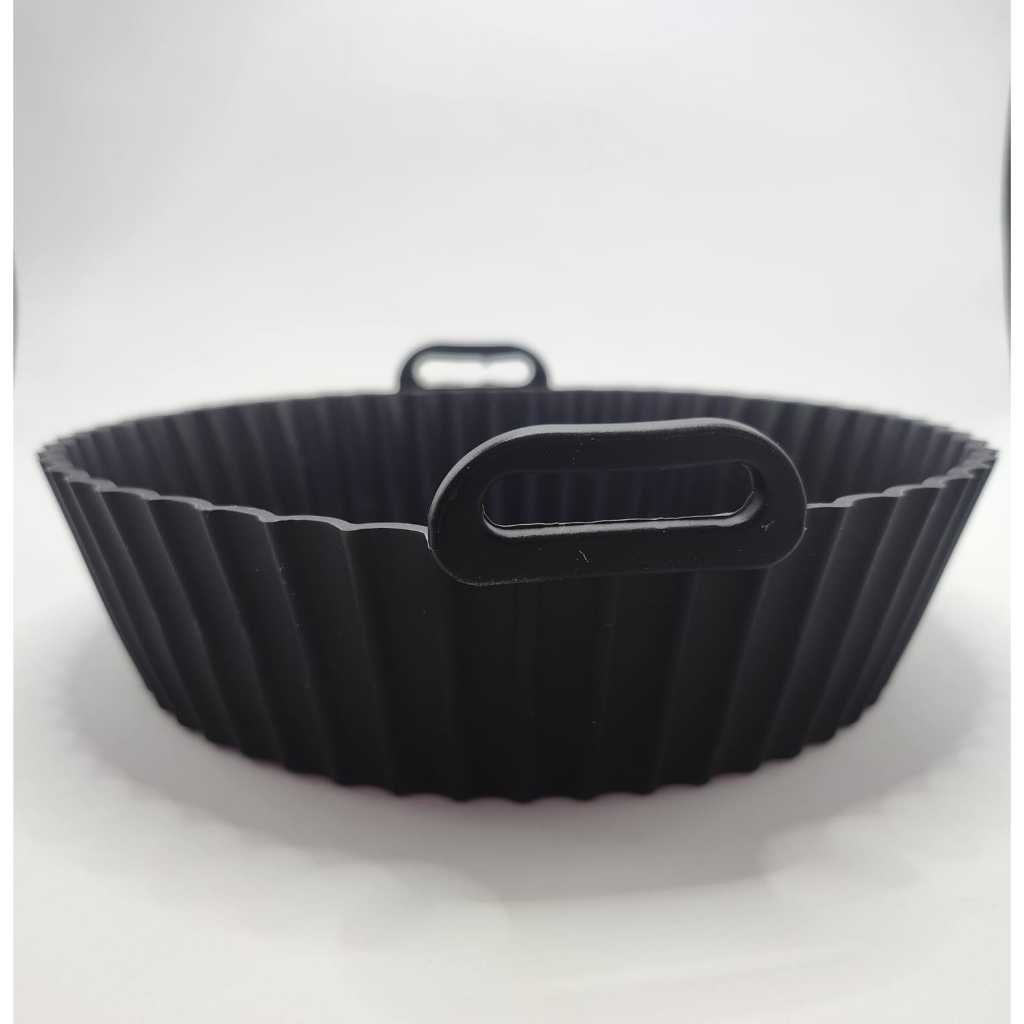 FORMA DE SILICONE REDONDA COM ALÇA PARA AIRFRYER FRITADEIRA ELETRICA
