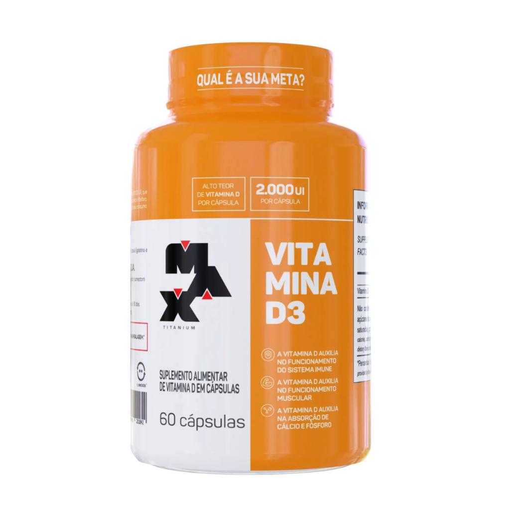 Suplemento Alimentar Max Titanium Vitamina D3 Com 60 Cápsulas