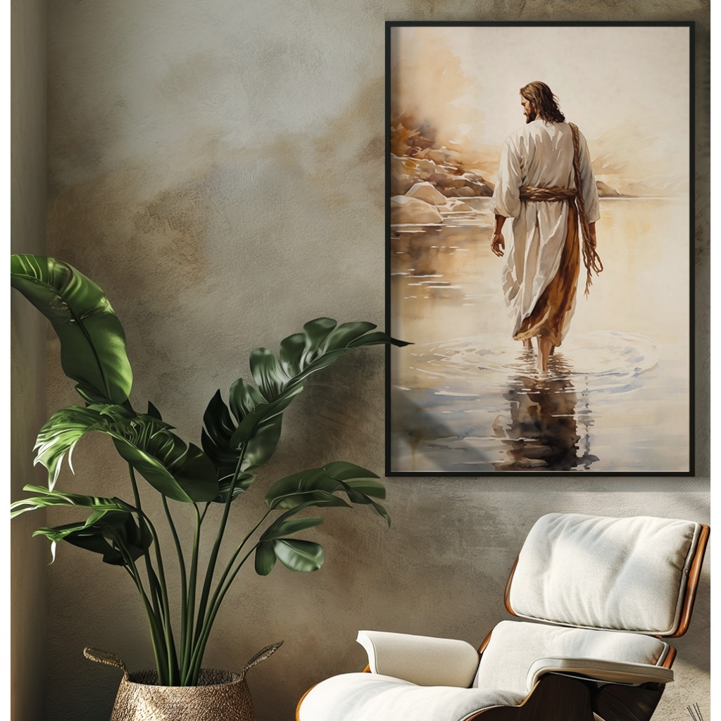 Quadro Jesus Cristo Decorativo Com Moldura Quadro Cristão Quadro Grande Para Sal