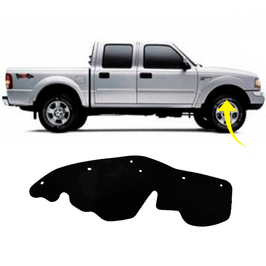 Proteção Guarda Pó Vedador Guarnição Caixa de Rodas Para-lama Ford Ranger 1998 - 2006   +  Presilhas
