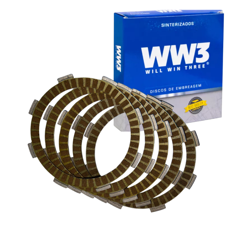 Kit 5 Discos de Embreagem Sintetizados WW3 Honda Cg 125/150/160/Bros 160 em Oferta na Shopee